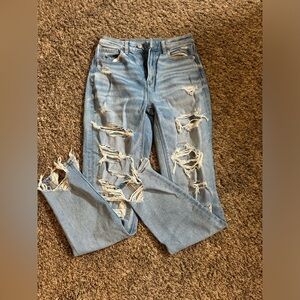 American Eagle ripped mom jeans